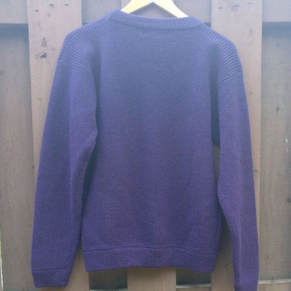 PATAGONIA 80s Vintage Made in Hong Kong Chunky Fisherman sweater Deep Purple - Picture 9 of 13